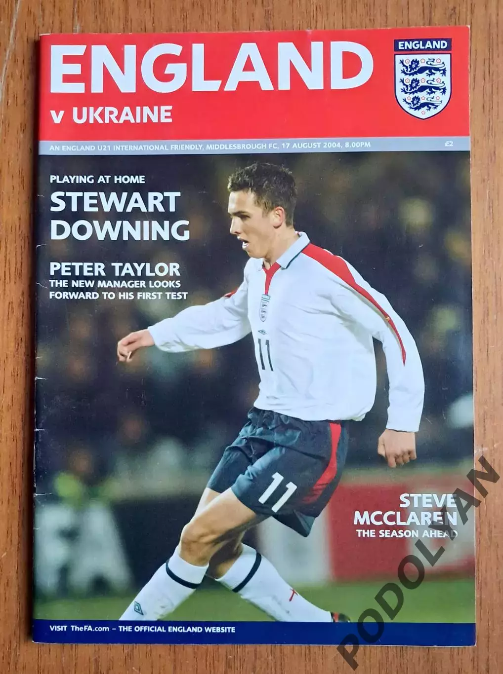 Футбол. Программа. Англия U21 - Украина U21. 17.08.2004. Товарищеский матч