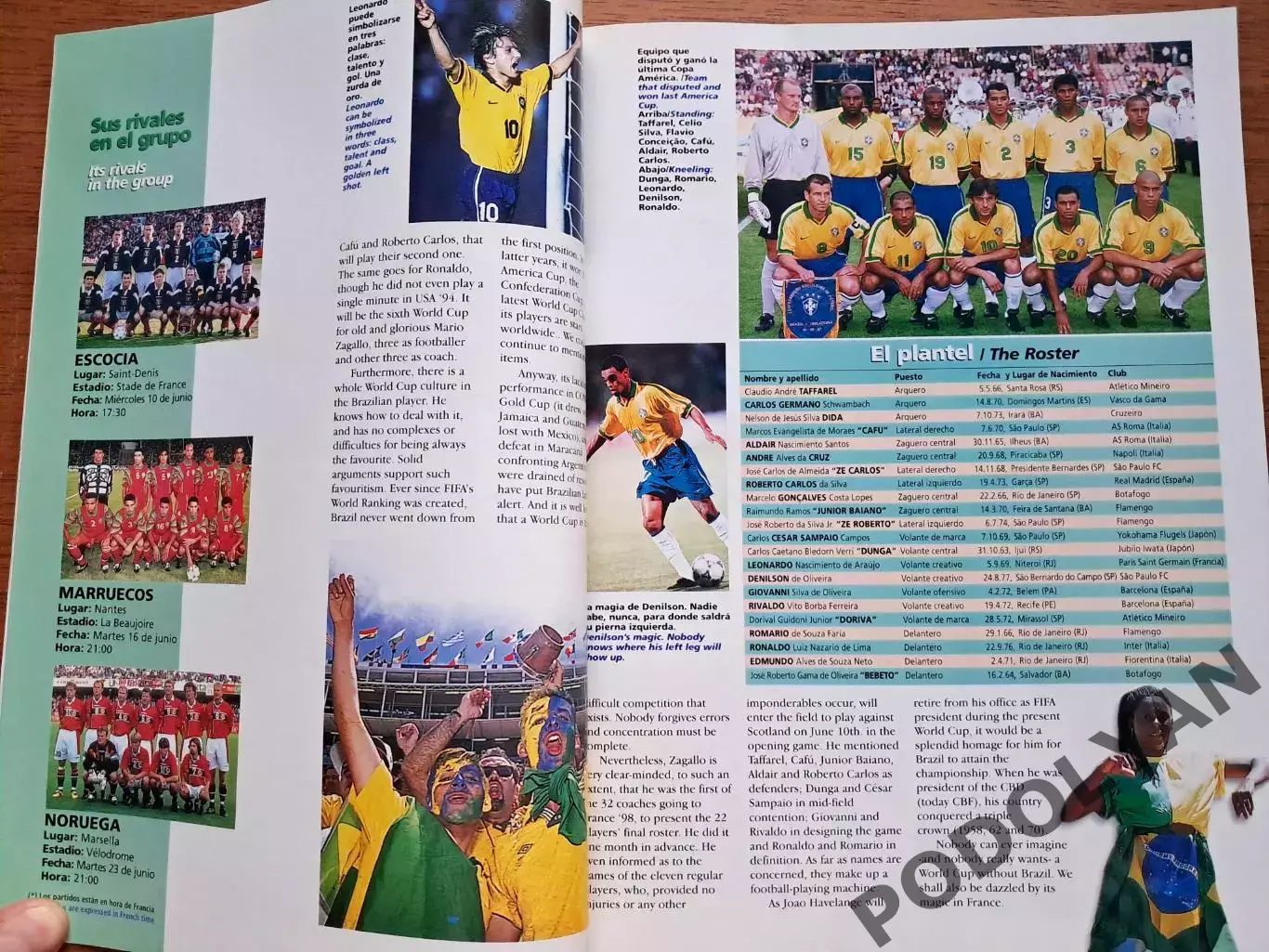 Футбол. Журнал France 1998. Официальное издание Федерации Южной Америки к ЧМ-98 2