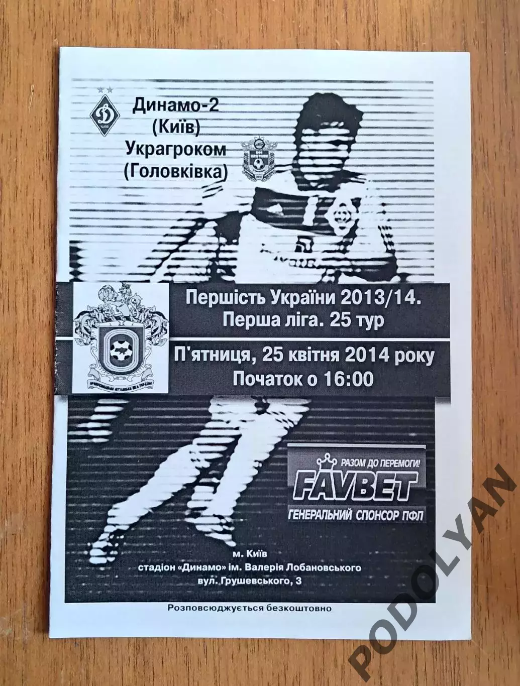 Украина. Первая лига-2013-2014. Динамо-2 Киев - Украгроком. 25.04.2014