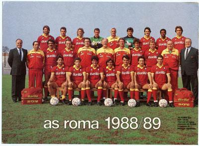 Футбол. Открытка. Рома (Италия). 1988-1989