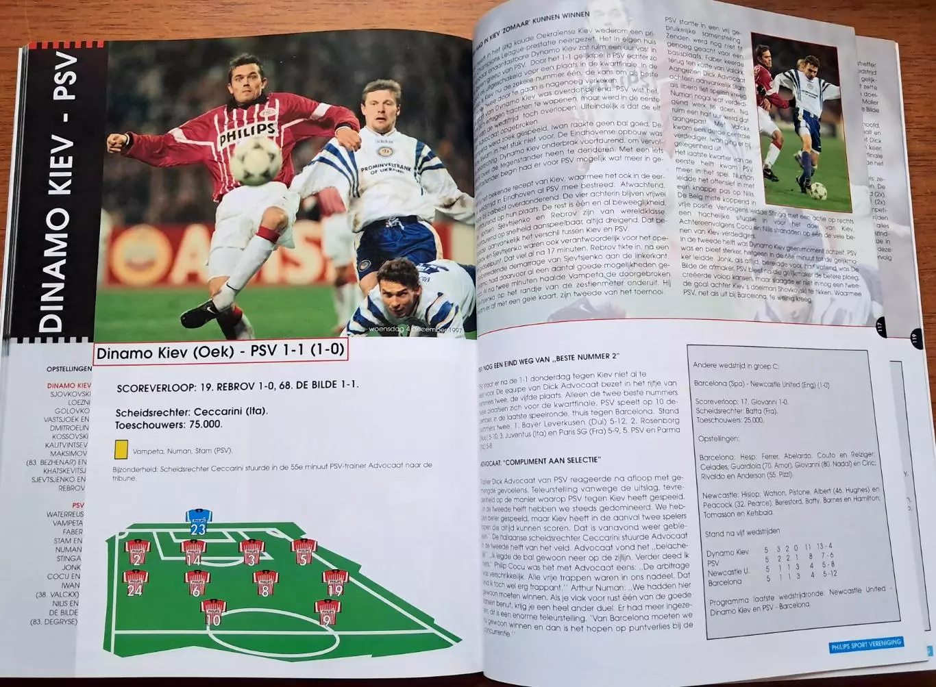 Футбол. Ежегодник ПСВ Эйндховен. Сезон-1997/1998. Лига чемпионов. Динамо Киев. 3