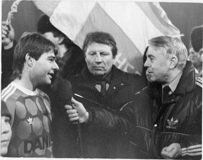Футбол. Фото (оригинал). Кучеревский, Шахов (Днепр Днепропетровск). 1988
