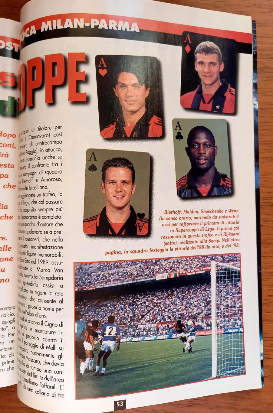 Футбол. Официальный клубный журнал Милан (Италия). Август 1999. 2