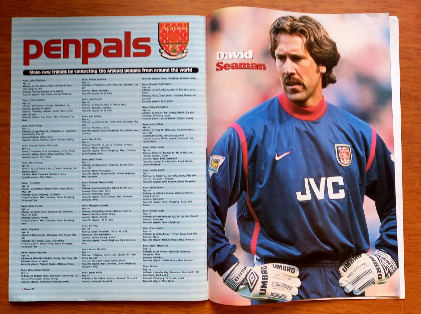 Футбол. Официальный клубный журнал Арсенал (Англия). Сентябрь 1999. О.Лужный 3
