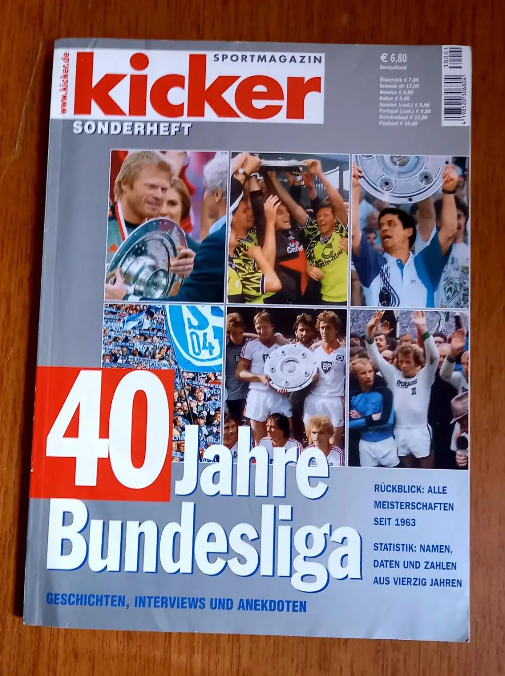 Футбол. Спецвыпуск Kicker (Германия) к 40-летию Бундеслиги. Постеры чемпионов
