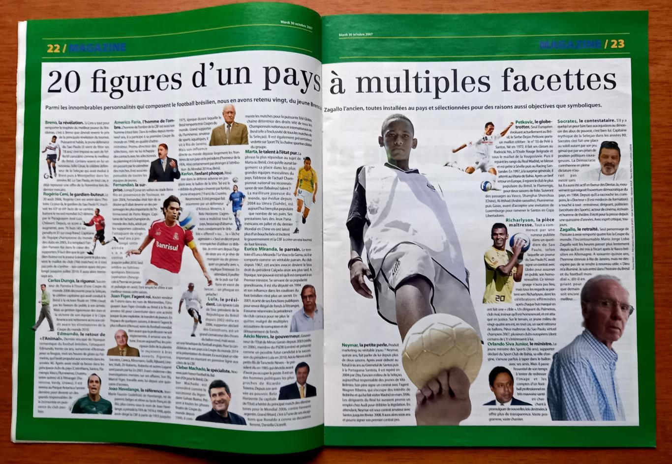 Футбол. Еженедельник France Football (Франция). Октябрь 2007. 2