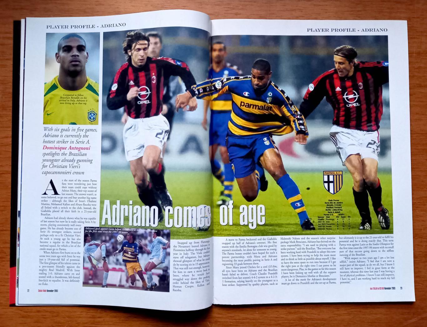 Футбол. Журнал Calcio Italia (Италия). 2003. Интер - Динамо Киев. 2