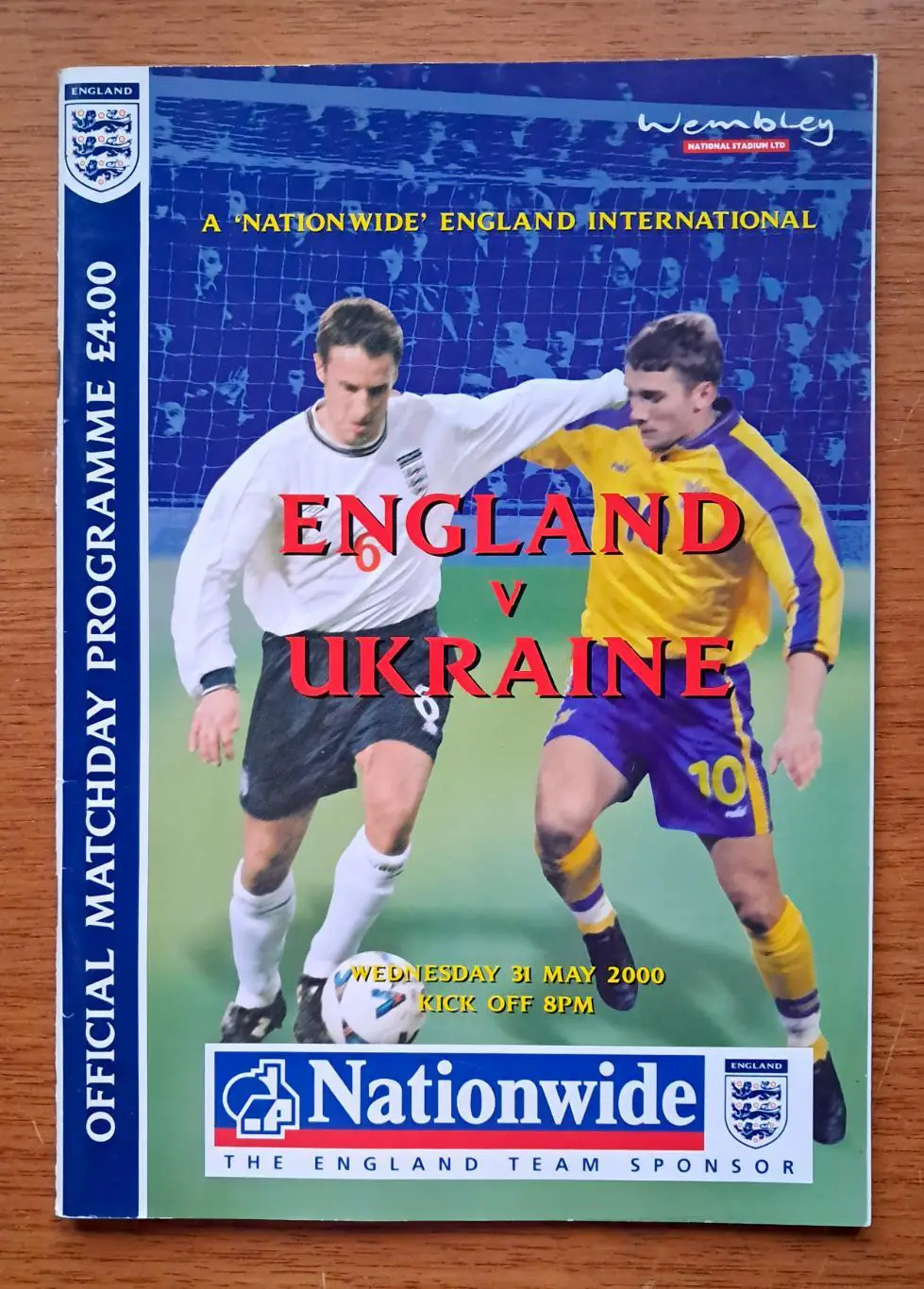 Футбол. Программа. Англия - Украина. 31.5.2000. Товарищеский матч