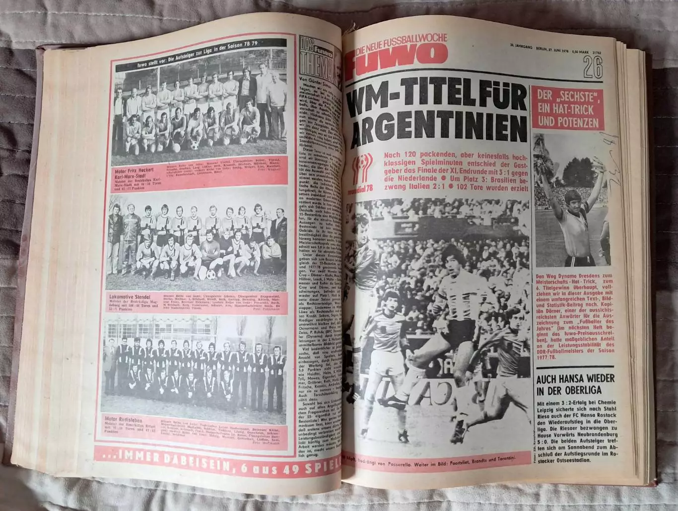 Еженедельник Di neue Fussball Woche (ГДР). 1978. Полный комплект в переплете 1