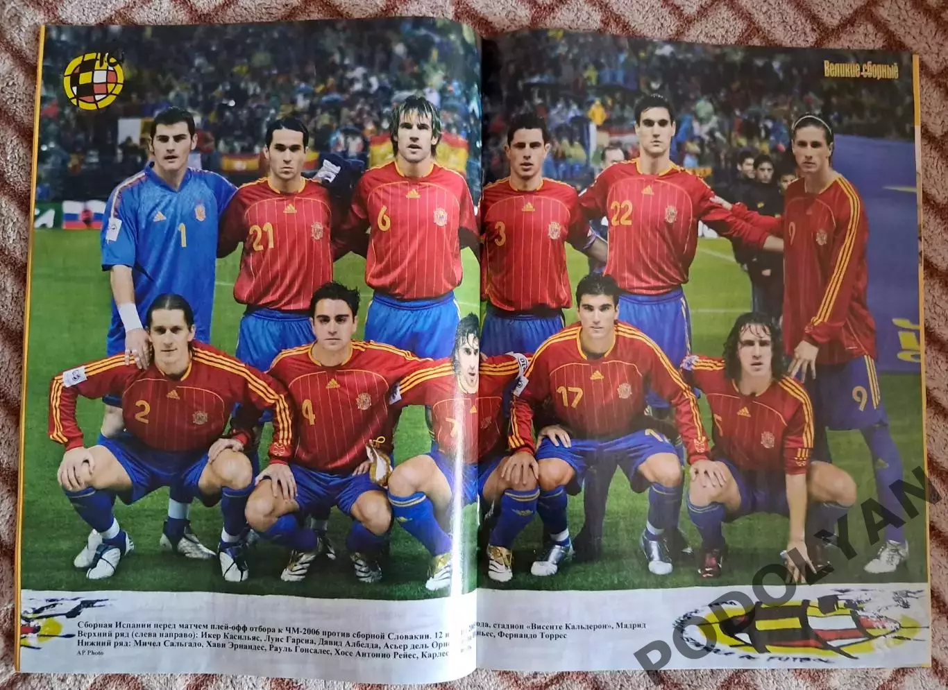 Еж-к «Футбол» (Украина). Великие сборные. №1 (2006). Испания. ПОСТЕРЫ! 1