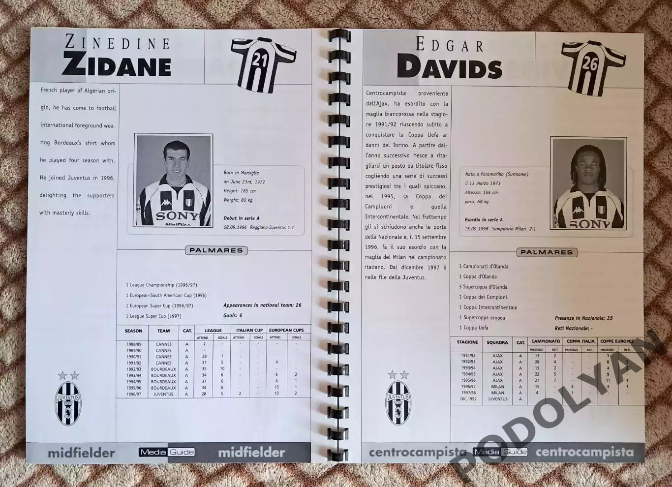 Футбол. Ювентус Турин - Динамо Киев. Сезон-1997/98. Буклет для прессы. 2