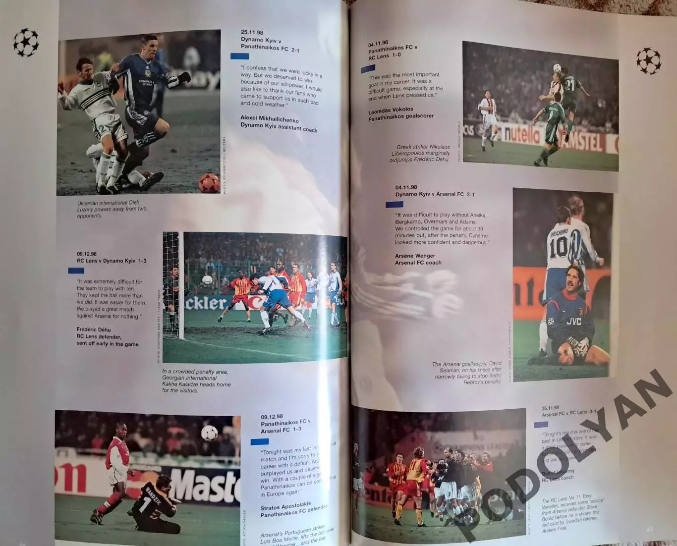 Футбол. Официальный буклет УЕФА для ЛЧ. Сезон-1998/99 (плей-офф). Динамо Киев 2