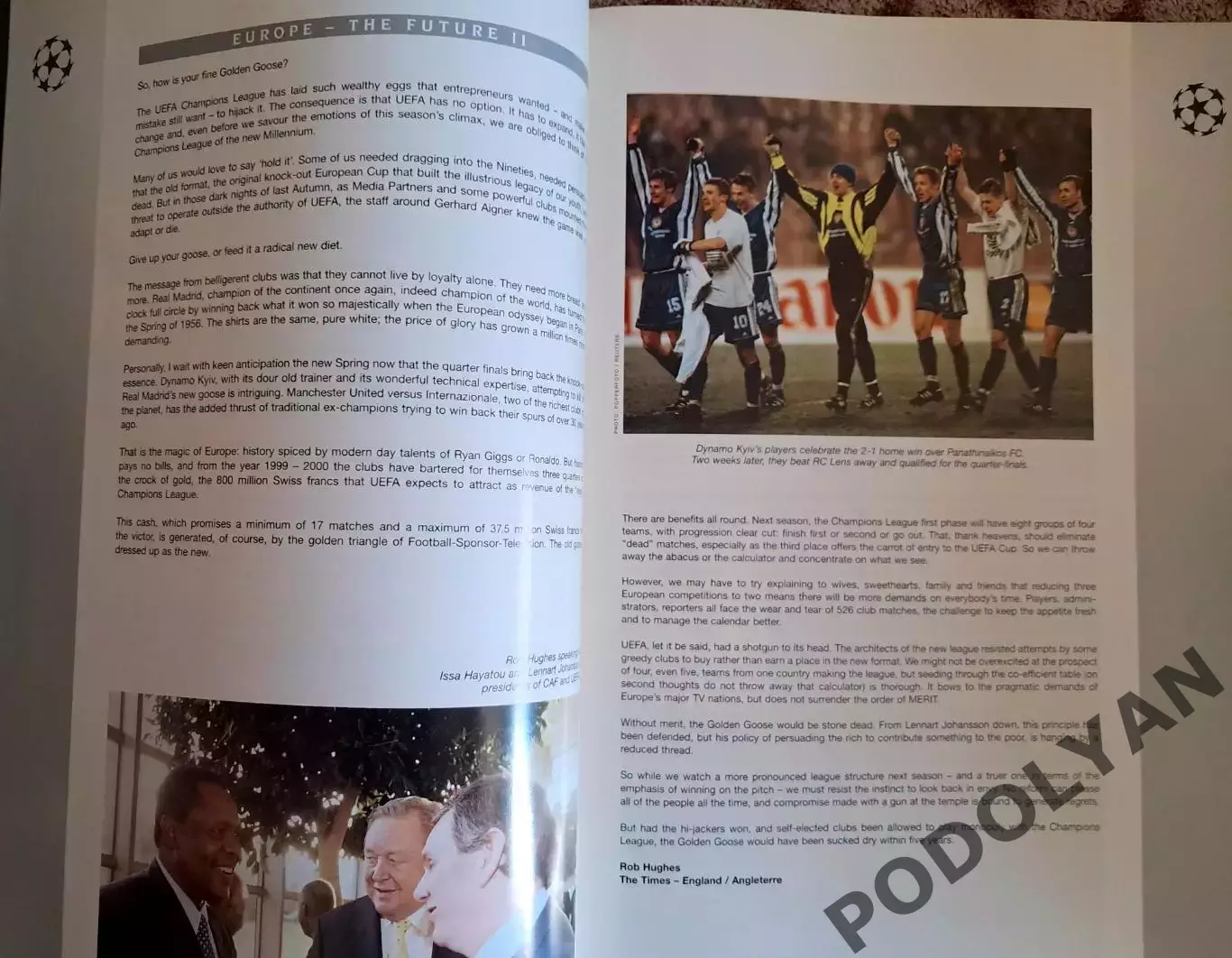 Футбол. Официальный буклет УЕФА для ЛЧ. Сезон-1998/99 (плей-офф). Динамо Киев 3