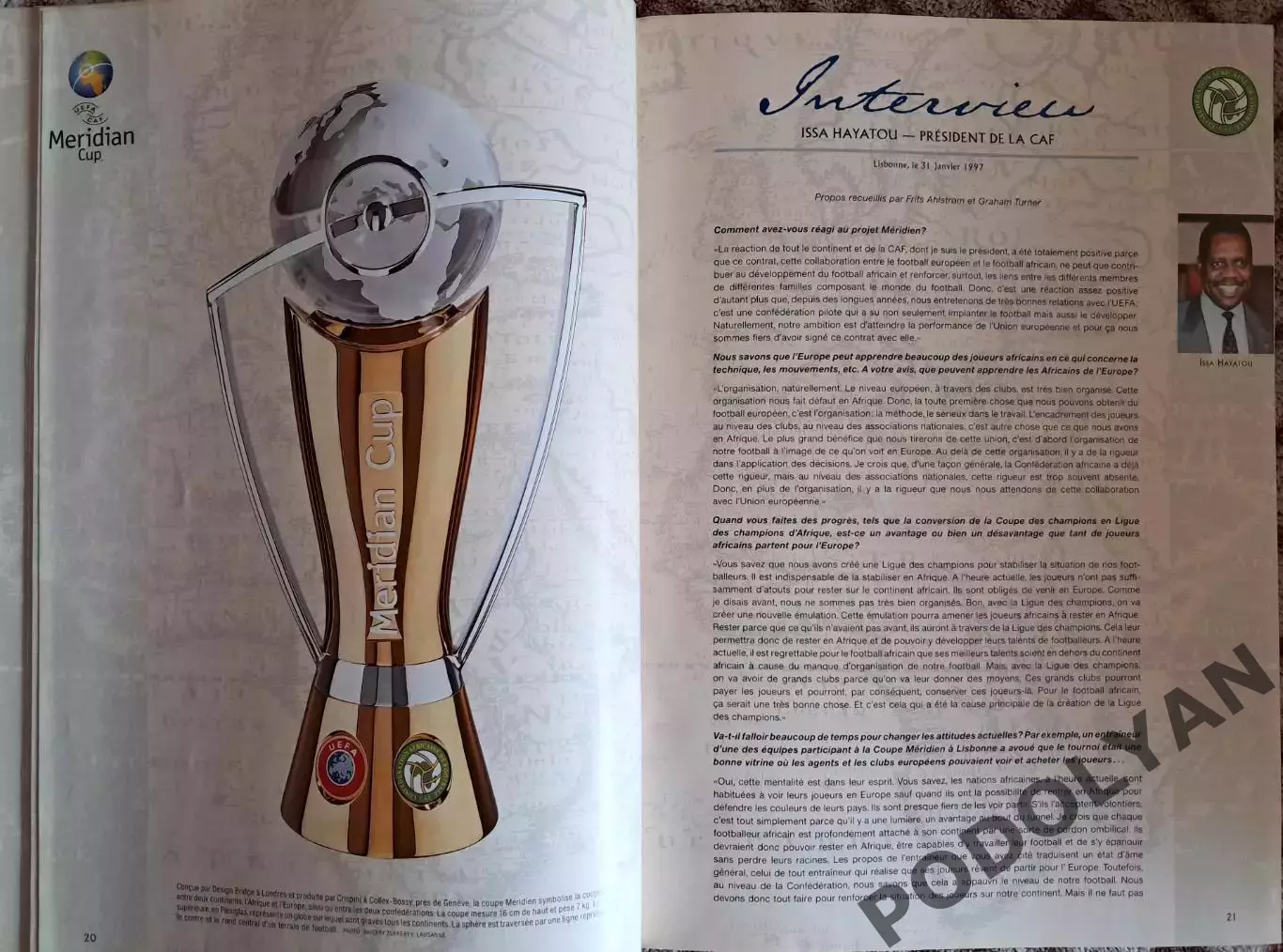 Футбол. Meridian Cup 1997. Официальная программа совместного турнира УЕФА и КАФ 1