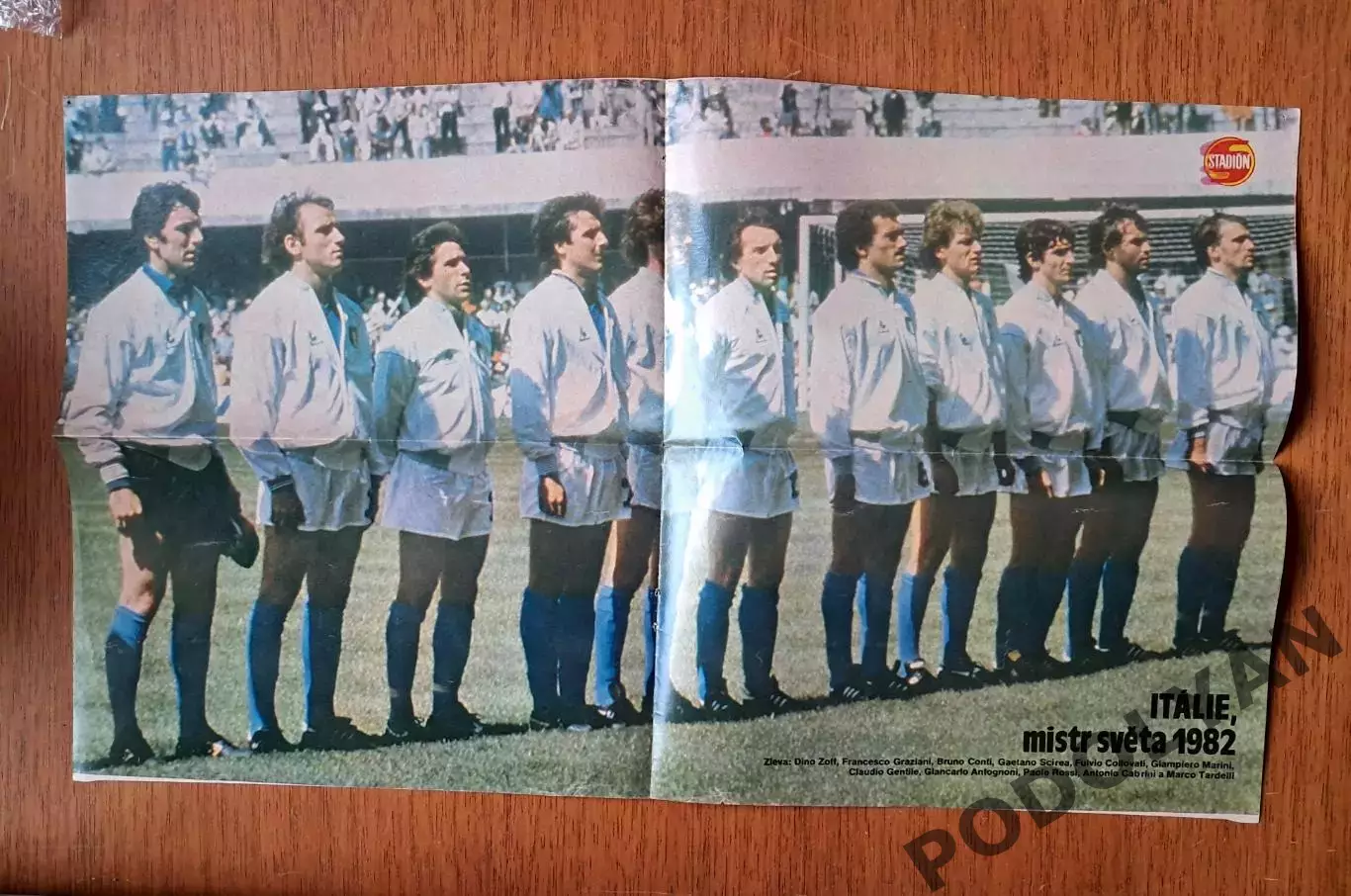 Футбол. Журнал Стадион. Постер. Сборная Италии - чемпион мира 1982 г.