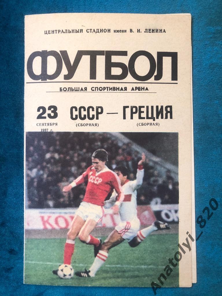 Сборная СССР - сборная Греции, 1987 год