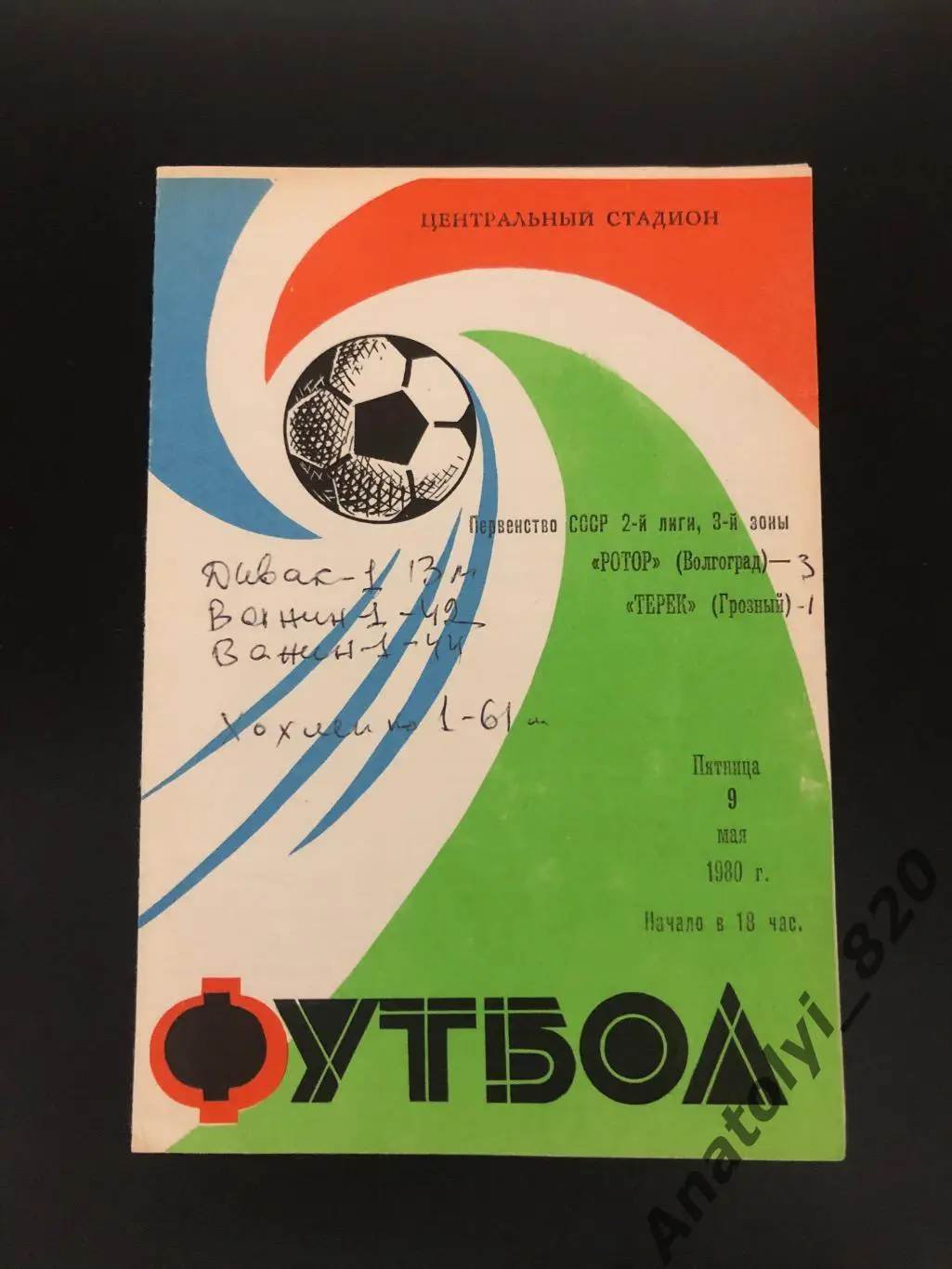 Ротор Волгоград - Терек Грозный, 09.05.1980