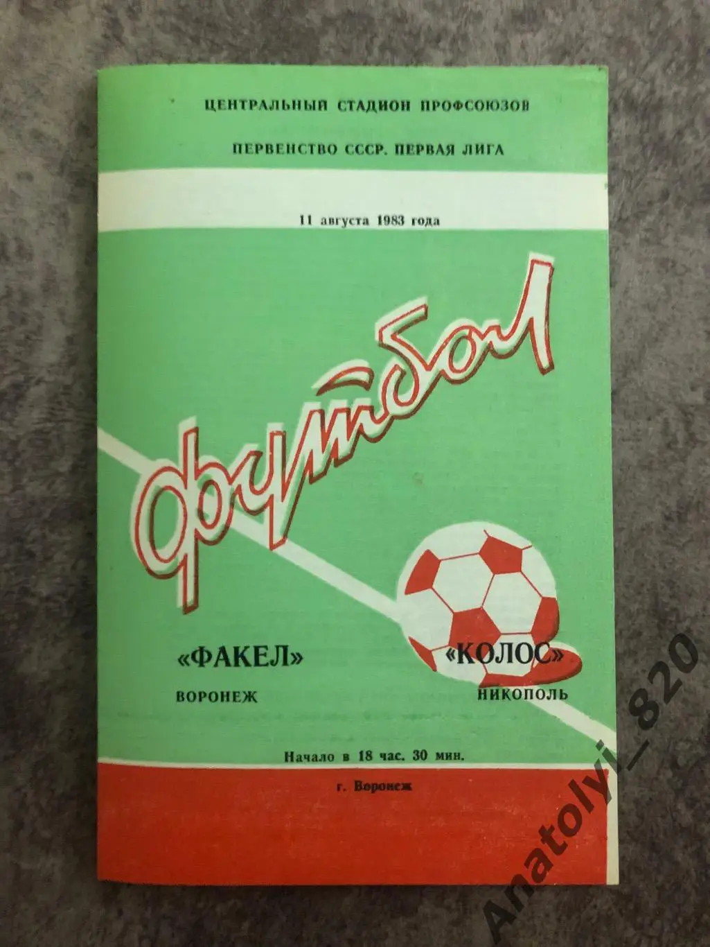 Факел Воронеж - Колос Никополь 1983 год