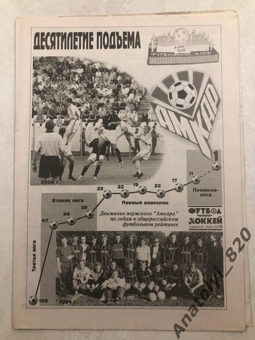 Футбол Хоккей южного Урала, спецвыпуск Амкар Пермь десятилетие подьема