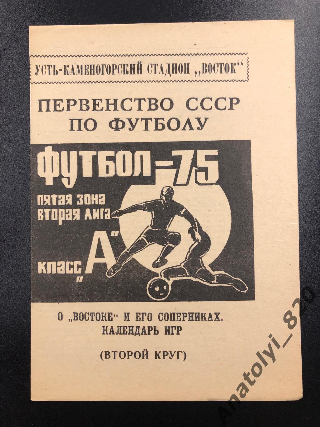 Усть-Каменогорск 1975 год второй круг