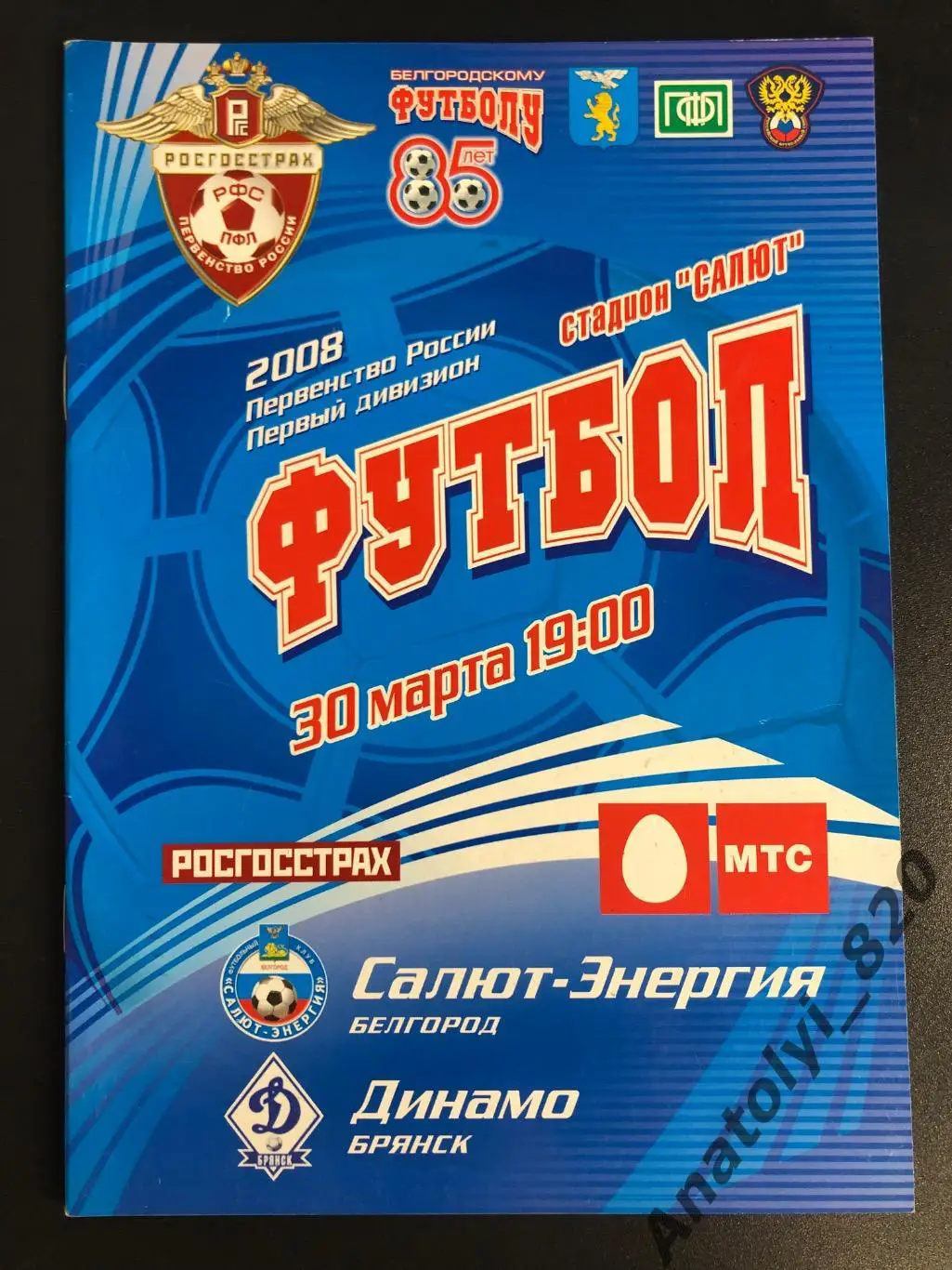 Салют Белгород - Динамо Брянск 2008 год
