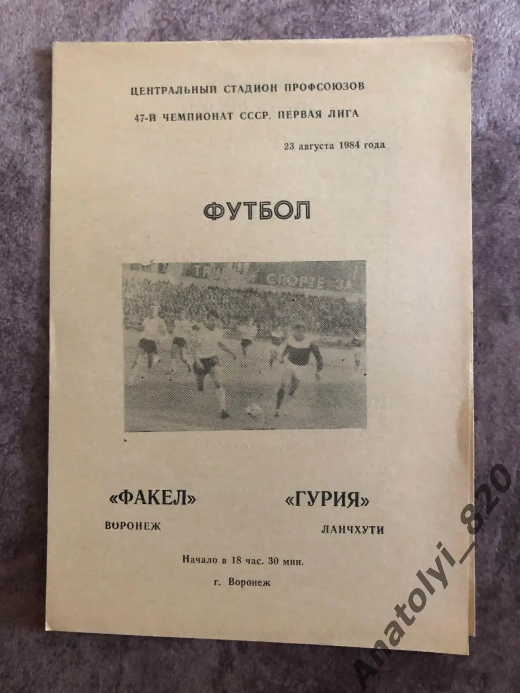 Факел Воронеж - Гурия Ланчхути 1984 год