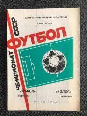 Факел Воронеж - Колос Никополь 1987 год