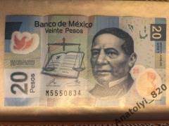 Мексика. 20 песо (Unk. пластик) 2012 год