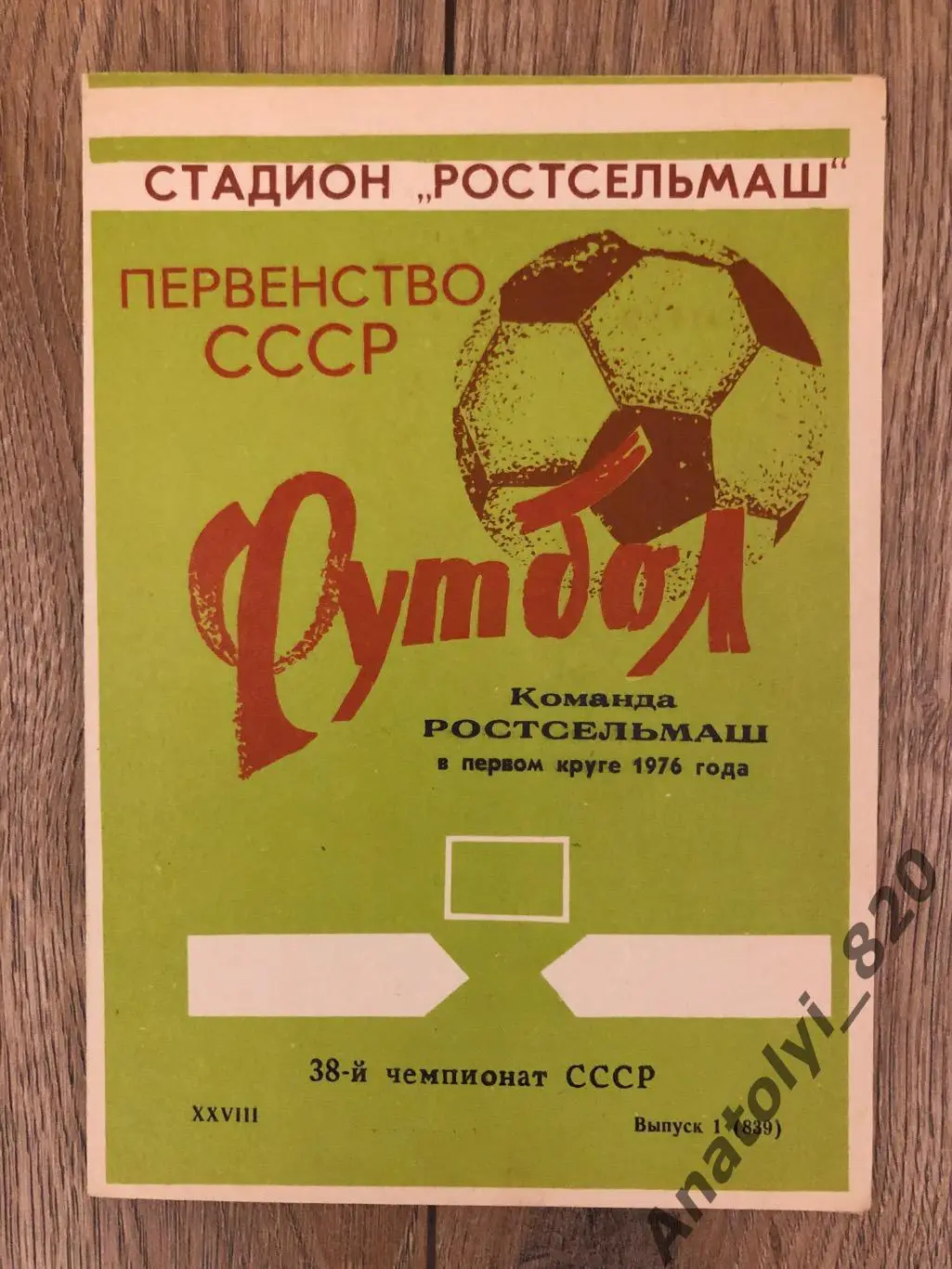 Ростсельмаш Ростов 1976 год первый круг