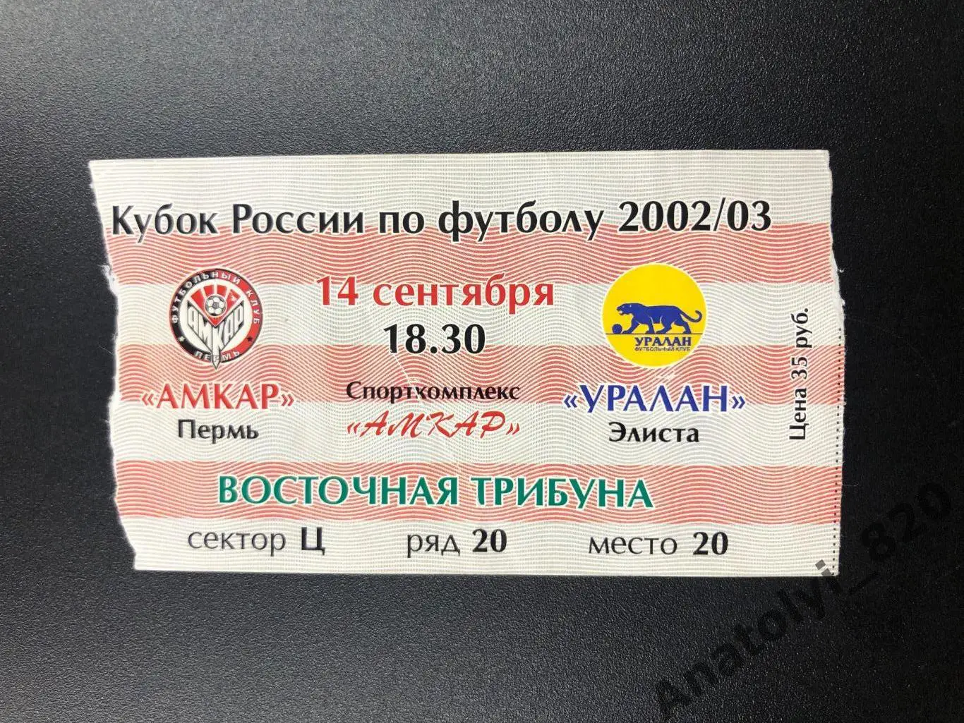 Амкар Пермь - Уралан Элиста, 14.09.2002