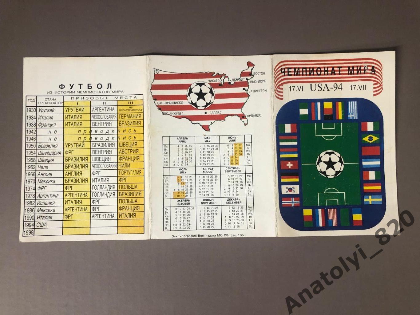 Чемпионат мира по футболу 1994 год, календарь игр