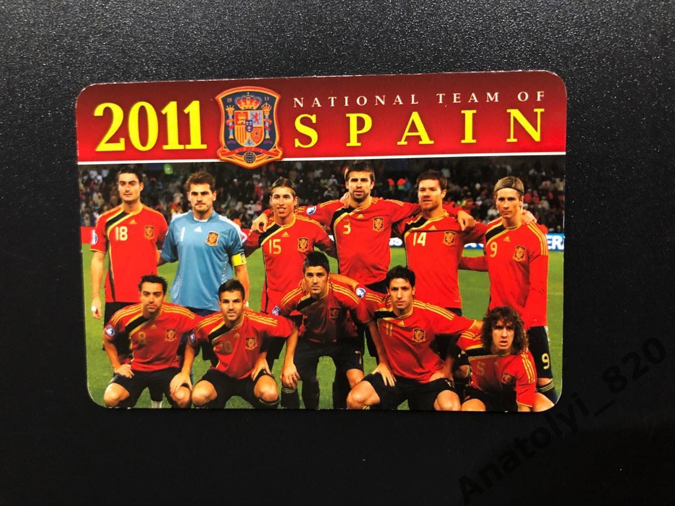 Календарик сборная Испании 2011 год