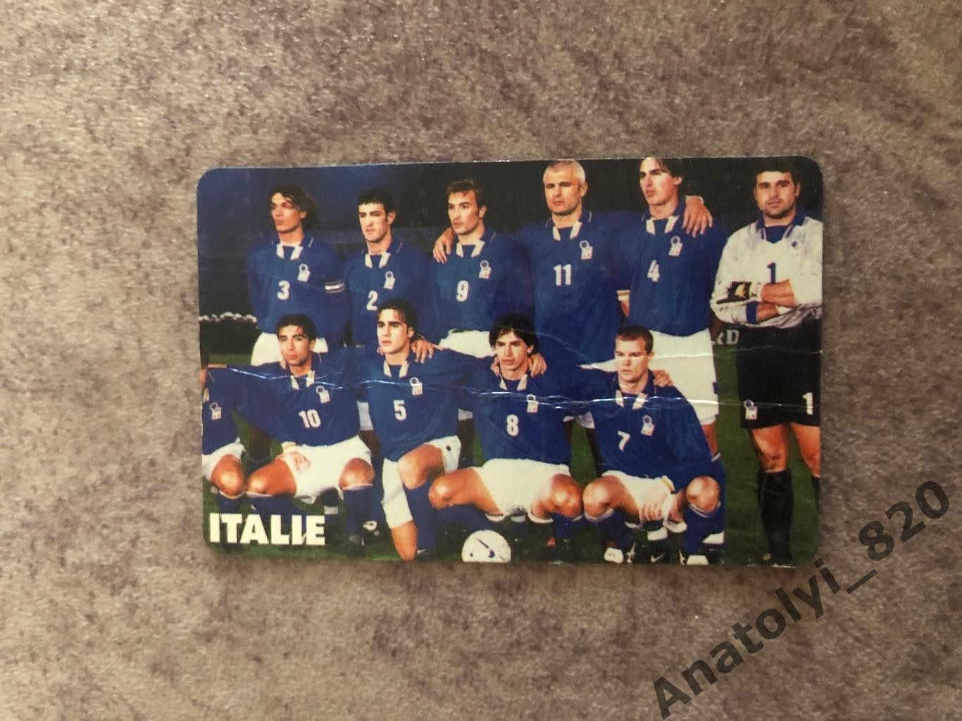 Календарик сборная Италии 1999 год