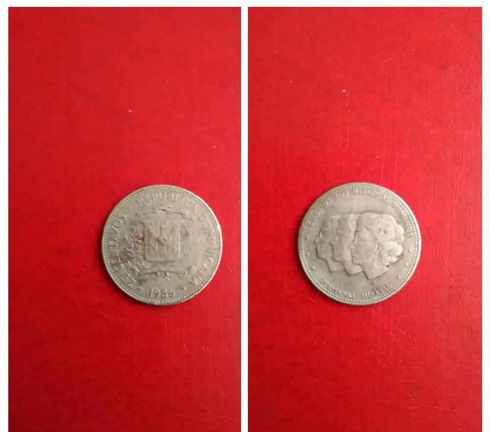 Доминиканская республика. Монета 1986 год. Америка. Доминикана 25 сентаво