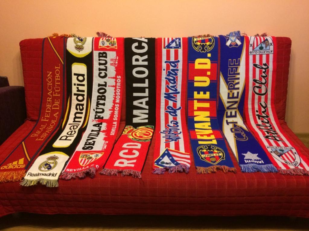 Футбольные шарфы команд Испании и Португалии
