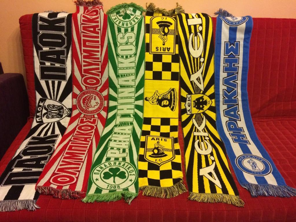 Футбольные шарфы Греции, Сербии, Болгарии, Израиля