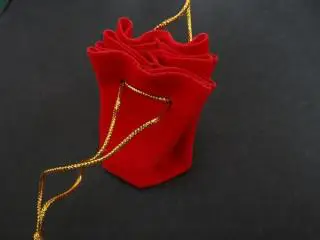 Мешочек для украшения монеты красный бархат