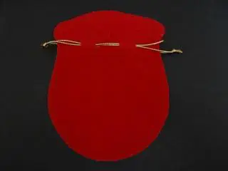 Мешочек для украшения красный бархат