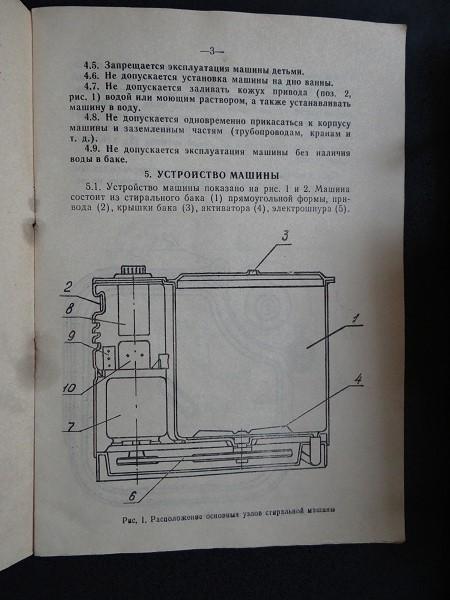 Руководство по эксплуатации машины стриральной бытовой типа СМ-1,5 ОМЬ 1