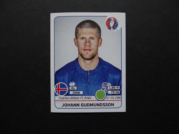 PANINI UEFA EURO 2016 №624 - Johann Gudmundsson - Исландия