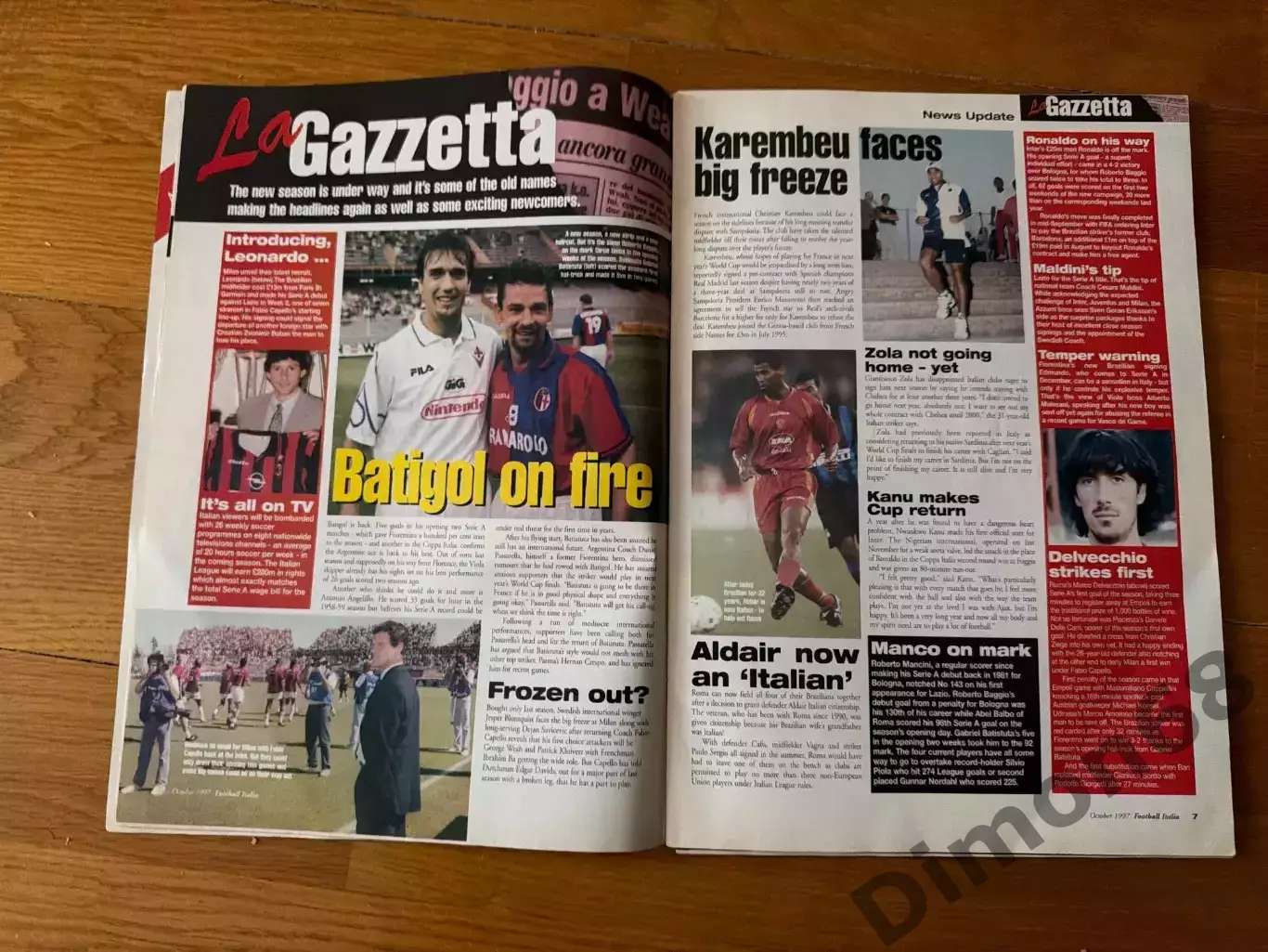 Football ITALIA октябрь 1997г журнал целый 7