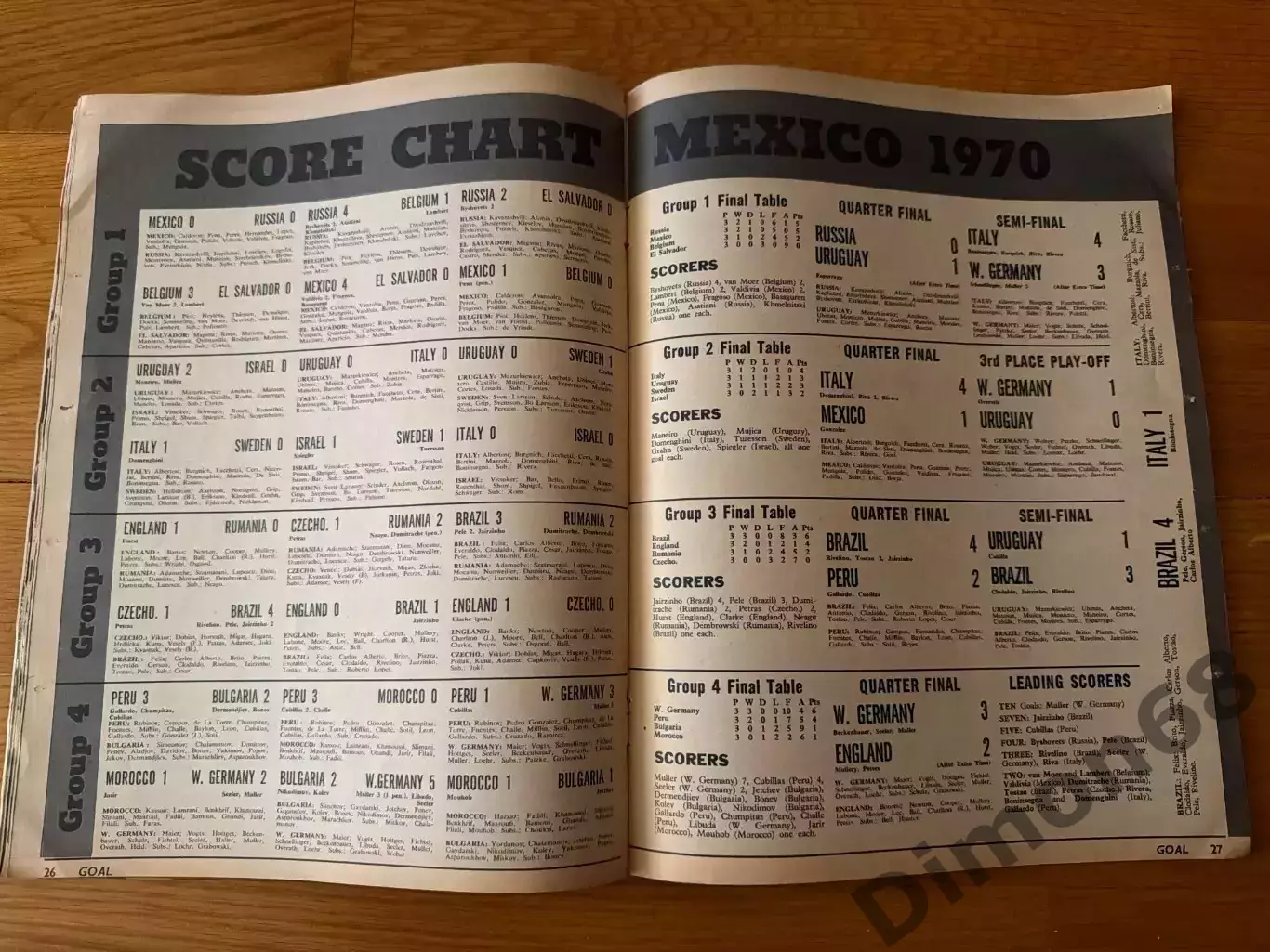 WORLD CUP GOAL ч м 1970г целый 6
