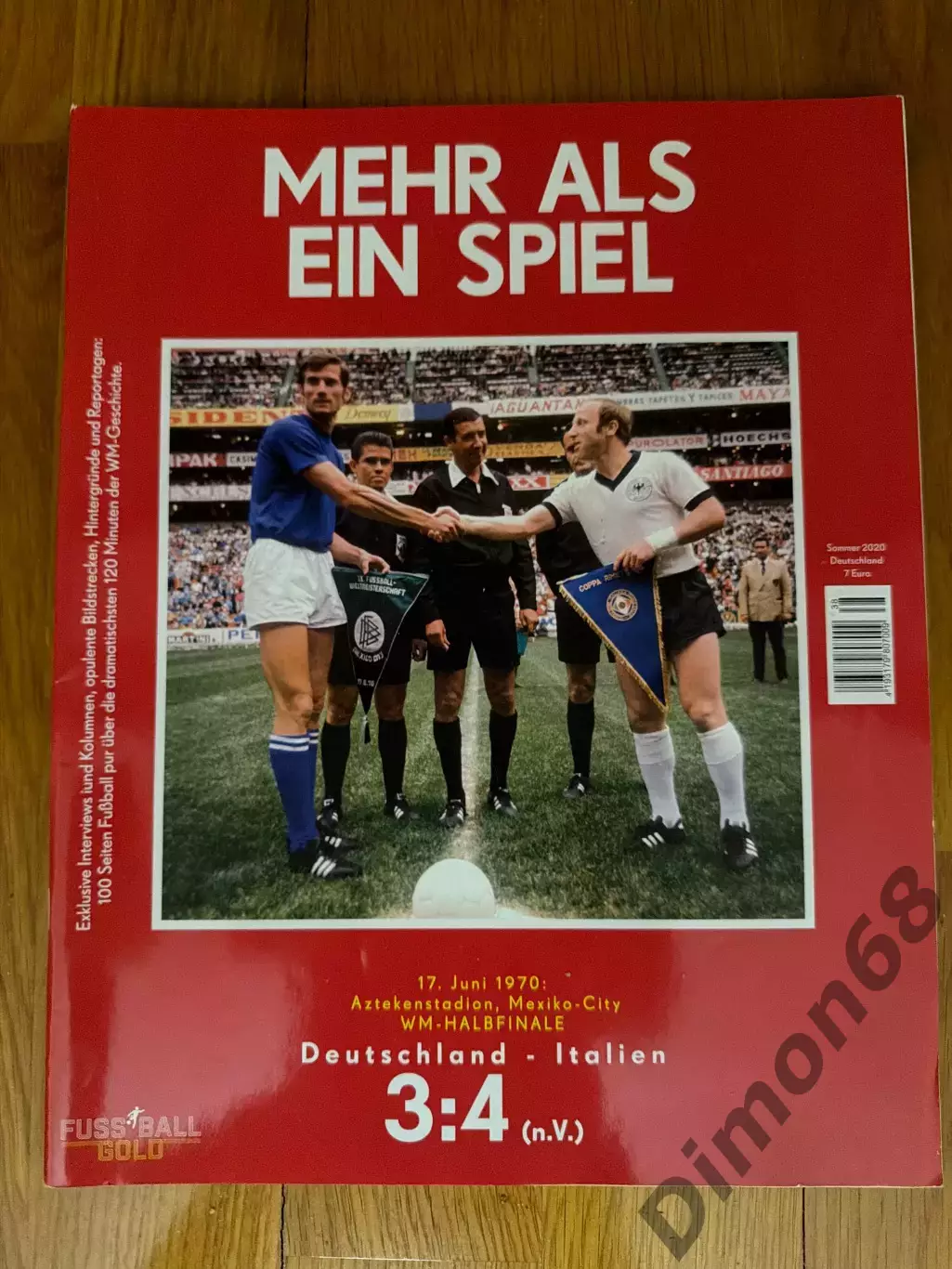 журнал посвящен полу финала ч м 70г ФРГ - Италия целый журнал