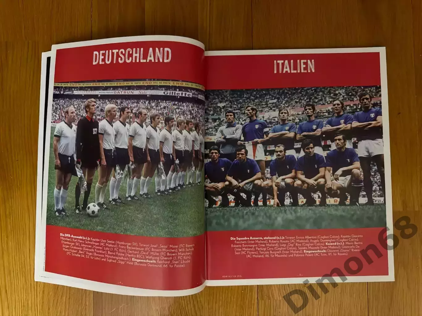 журнал посвящен полу финала ч м 70г ФРГ - Италия целый журнал 1