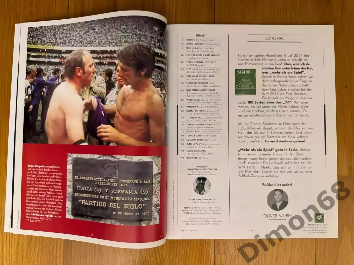 журнал посвящен полу финала ч м 70г ФРГ - Италия целый журнал 4