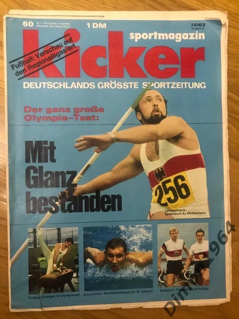 kicker 24.7.1972г посвящён олимпиаде 72г,постер олимпийская сб малайзии