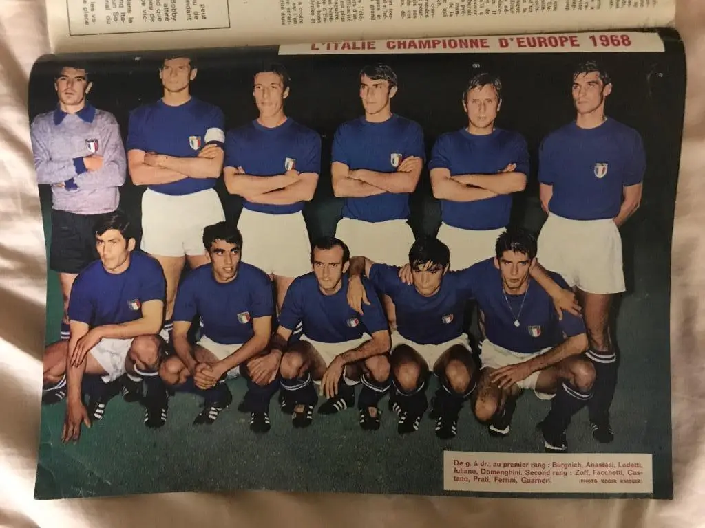 сб италия чемпион европы 1968г