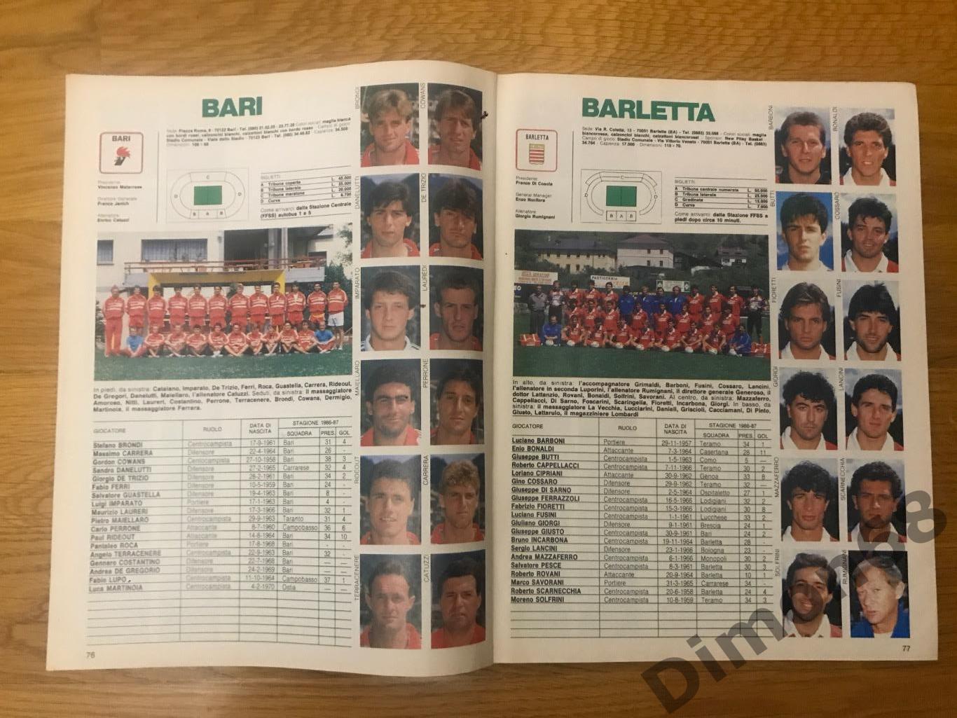 calcioitalia guerin sportivo сезон 1987/88г серия B;C1 1