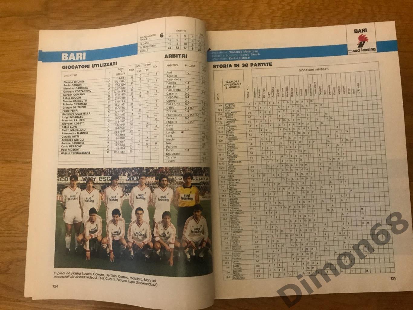 Guerin sportivo anno сезон 87/88г только представление серии B;C1;C2 1
