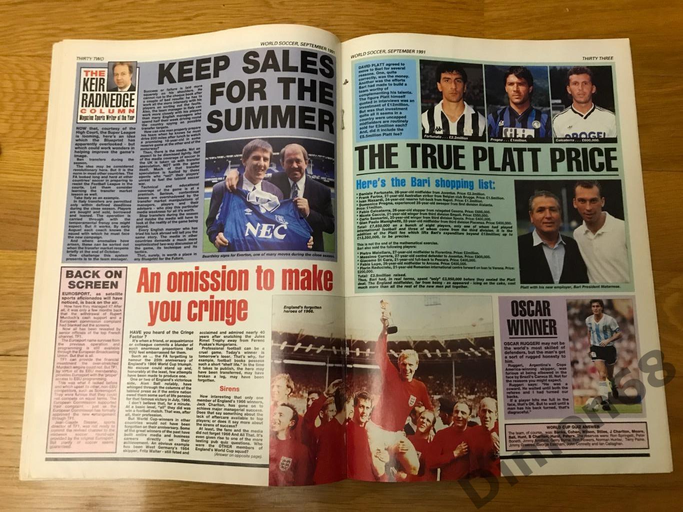 WORLD soccer 1991г журнал целый в идеальном состоянии 4